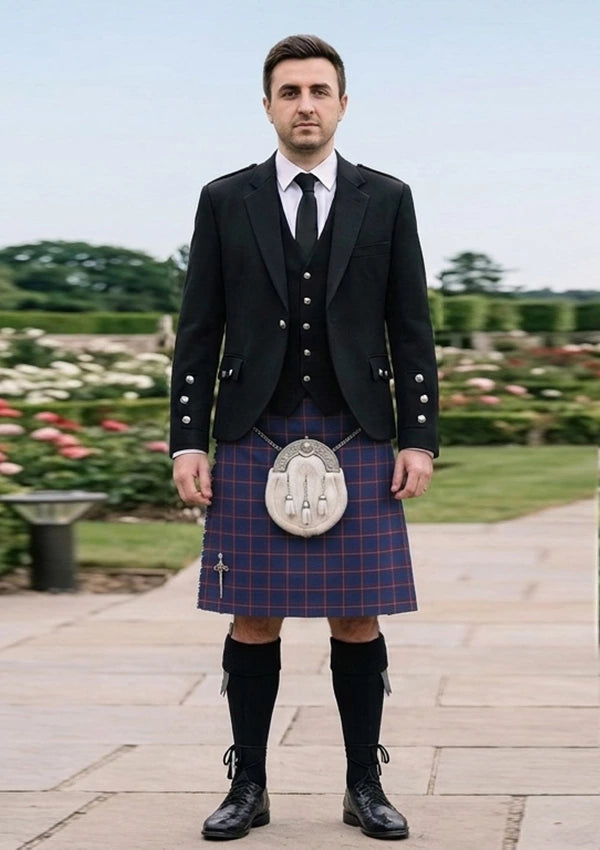 Traditional_MacLaine_of_Lochbuie_Tartan_Kilt_and_Argyle_Jacket_Kilt_Outfit_front_image