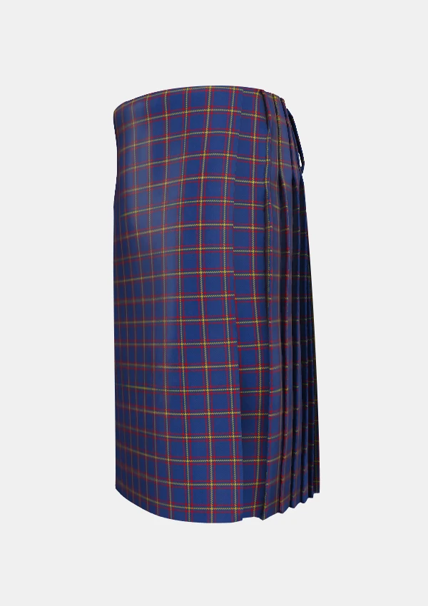 Traditional_MacLaine_of_Lochbuie_Tartan_kilt_487_left_image_with_pleated_design_and_adjustable_buckles_for_men