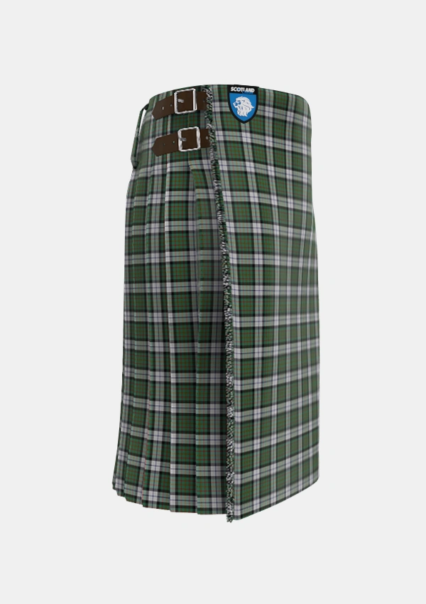 Traditional_MacLaren_Dress_Tartan_649_kilt_right_image_with_pleated_design_and_adjustable_buckles_for_men