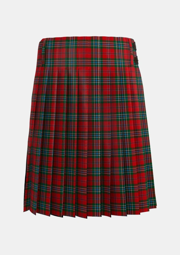 Traditional_MacLean_3_Tartan_5688_kilt_back_image_with_pleated_design_and_adjustable_buckles_for_men