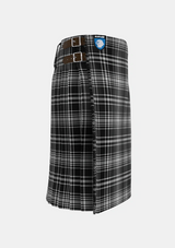 Traditional_MacLean_Black_and_White_Tartan_1824_kilt_right_image_with_pleated_design_and_adjustable_buckles_for_men