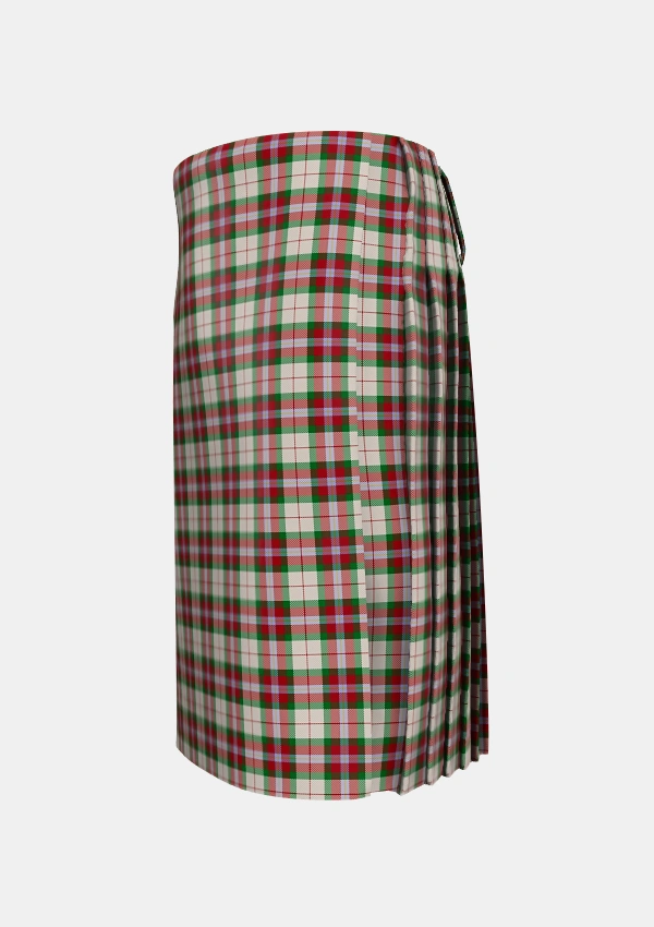 Traditional_MacLean_Dress_Tartan_1686_kilt_left_image_with_pleated_design_and_adjustable_buckles_for_men