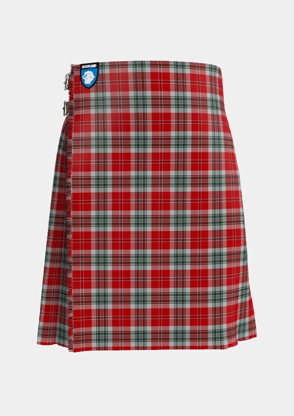 Traditional_MacLean_of_Duart_Dress_2_Tartan_1210_kilt_front_image_with_pleated_design_and_adjustable_buckles_for_men