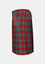 Traditional_MacLeay_Tartan_3437_kilt_left_image_with_pleated_design_and_adjustable_buckles_for_men