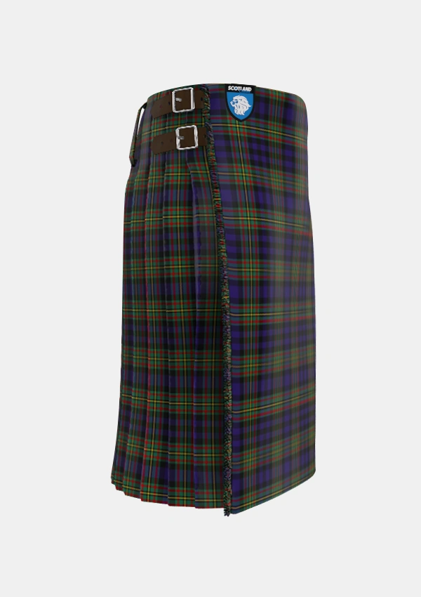 Traditional_MacLellan_2_Tartan_323_kilt_right_image_with_pleated_design_and_adjustable_buckles_for_men