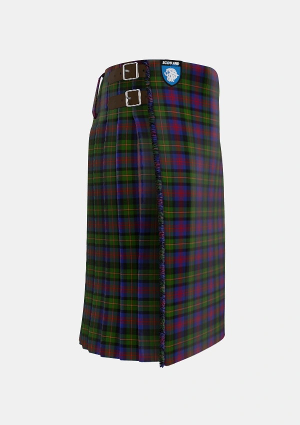 Traditional_MacLennan_2_Tartan_1429_kilt_right_image_with_pleated_design_and_adjustable_buckles_for_men