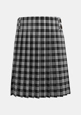 Traditional_MacLeod_1906_Black_White_Tartan_1828_kilt_back_image_with_pleated_design_and_adjustable_buckles_for_men