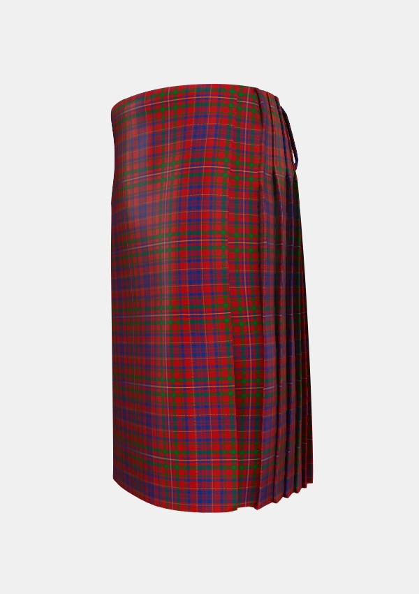 Traditional_MacLeod_Red_Tartan_496_kilt_left_image_with_pleated_design_and_adjustable_buckles_for_men