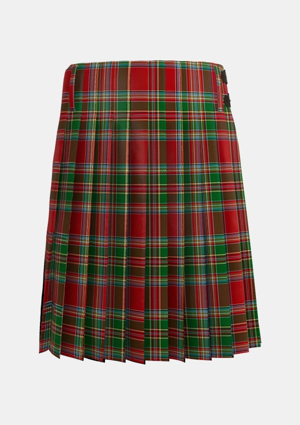 Traditional_MacLeod_of_Gesto_1_Tartan_1258_kilt_back_image_with_pleated_design_and_adjustable_buckles_for_men