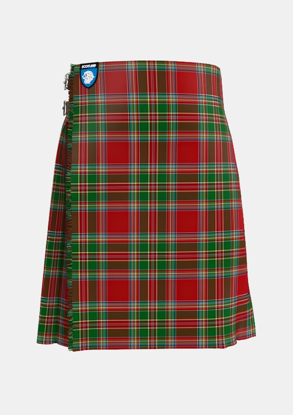 Traditional_MacLeod_of_Gesto_1_Tartan_1258_kilt_front_image_with_pleated_design_and_adjustable_buckles_for_men