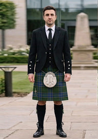 Traditional_MacMillan_Hunting_Tartan_667_Kilt_and_Argyle_Jacket_Kilt_Outfit_front_image