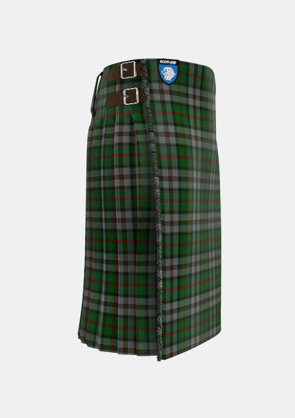 Traditional_MacNeish_Hunting_Tartan_3510_kilt_right_image_with_pleated_design_and_adjustable_buckles_for_men