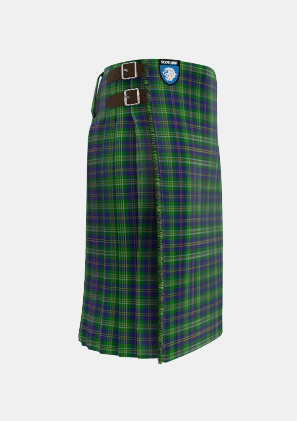 Traditional_MacOrrell_Tartan_672_kilt_right_image_with_pleated_design_and_adjustable_buckles_for_men