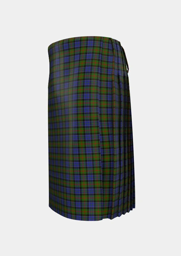 Traditional_MacPhedran_MacFadzean_Tartan_1102_kilt_left_image_with_pleated_design_and_adjustable_buckles_for_men