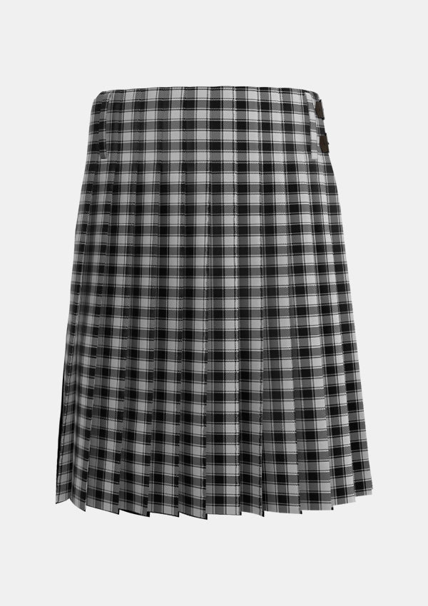 Traditional_MacPhee_Black_and_White_Tartan_1252_kilt_back_image_with_pleated_design_and_adjustable_buckles_for_men
