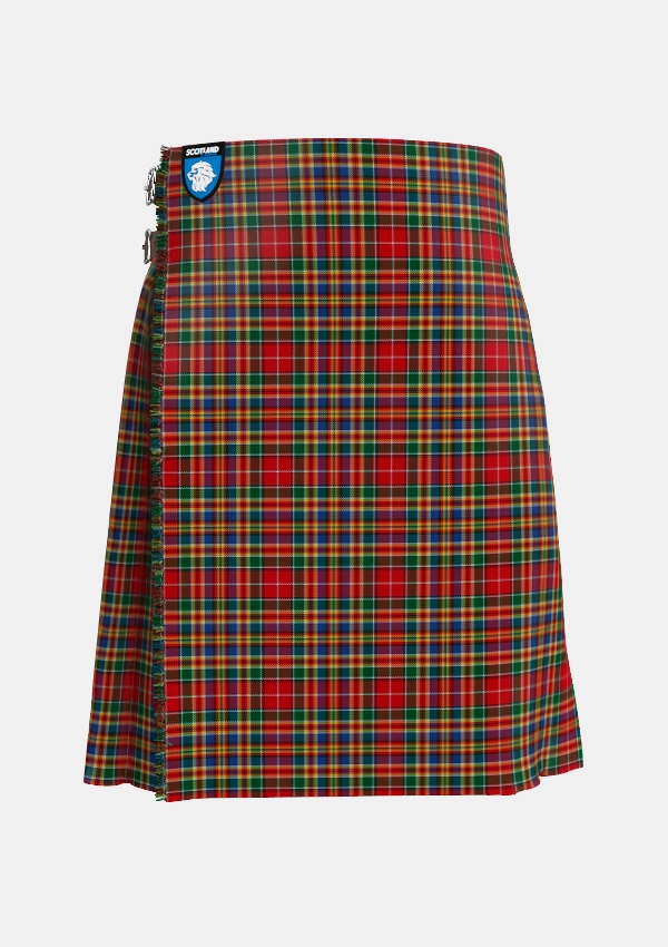 Traditional_MacPherson_3_Tartan_682_kilt_front_image_with_pleated_design_and_adjustable_buckles_for_men