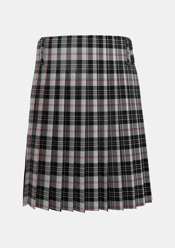 Traditional_MacPherson_of_Cluny_Black_and_White_Tartan_1830_kilt_back_image_with_pleated_design_and_adjustable_buckles_for_men