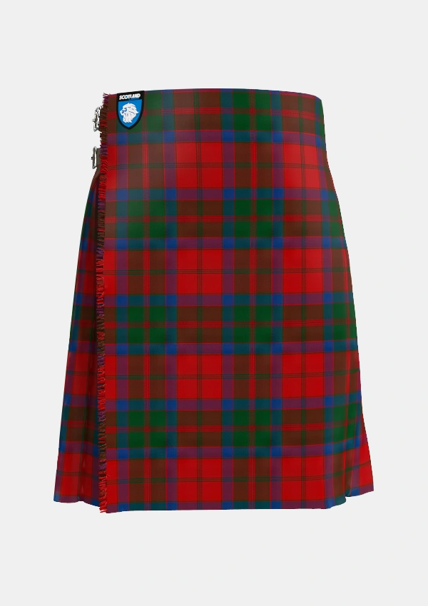 Traditional_MacQuarrie_2_Tartan_858_kilt_front_image_with_pleated_design_and_adjustable_buckles_for_men