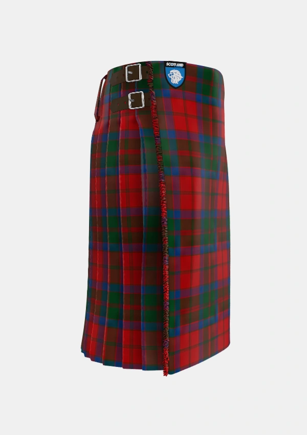 Traditional_MacQuarrie_2_Tartan_858_kilt_right_image_with_pleated_design_and_adjustable_buckles_for_men