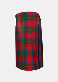 Traditional_MacQuarrie_3_Tartan_454_kilt_left_image_with_pleated_design_and_adjustable_buckles_for_men