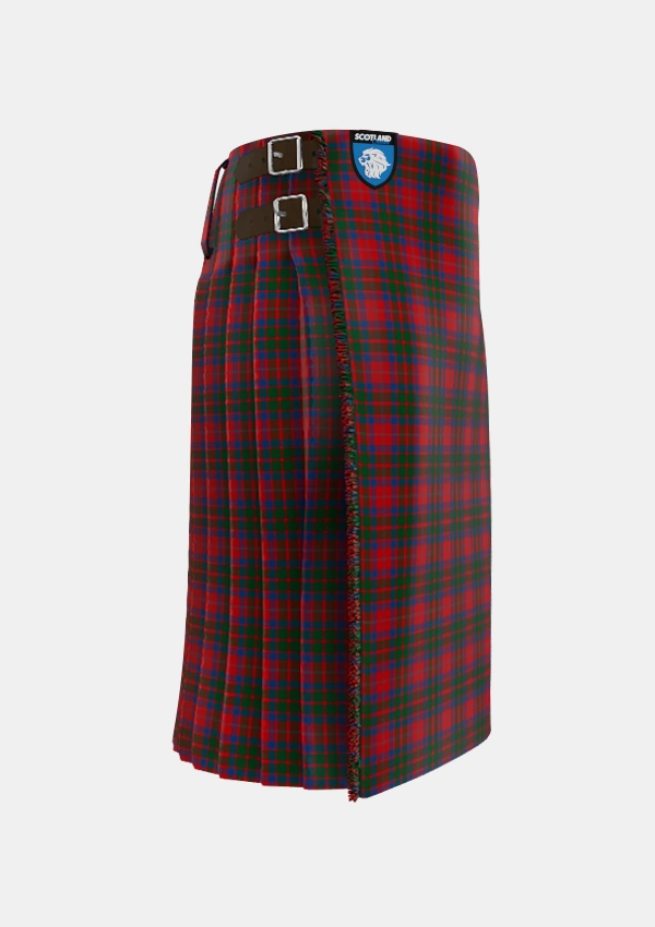 Traditional_MacQuarrie_5_Tartan_1402_kilt_right_image_with_pleated_design_and_adjustable_buckles_for_men