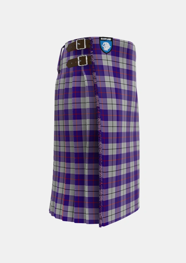 Traditional_MacRae_Dress_Purple_1_Tartan_6564_kilt_right_image_with_pleated_design_and_adjustable_buckles_for_men