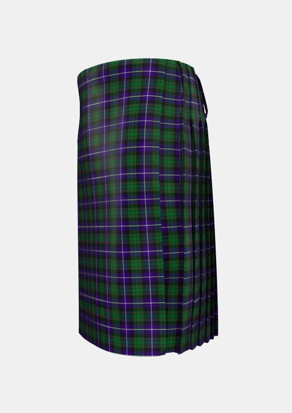 Traditional_MacRae_Hunting_1_Tartan_807_kilt_left_image_with_pleated_design_and_adjustable_buckles_for_men