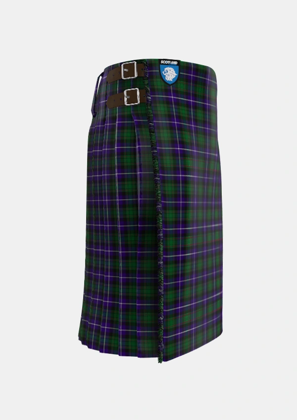 Traditional_MacRae_Hunting_1_Tartan_807_kilt_right_image_with_pleated_design_and_adjustable_buckles_for_men