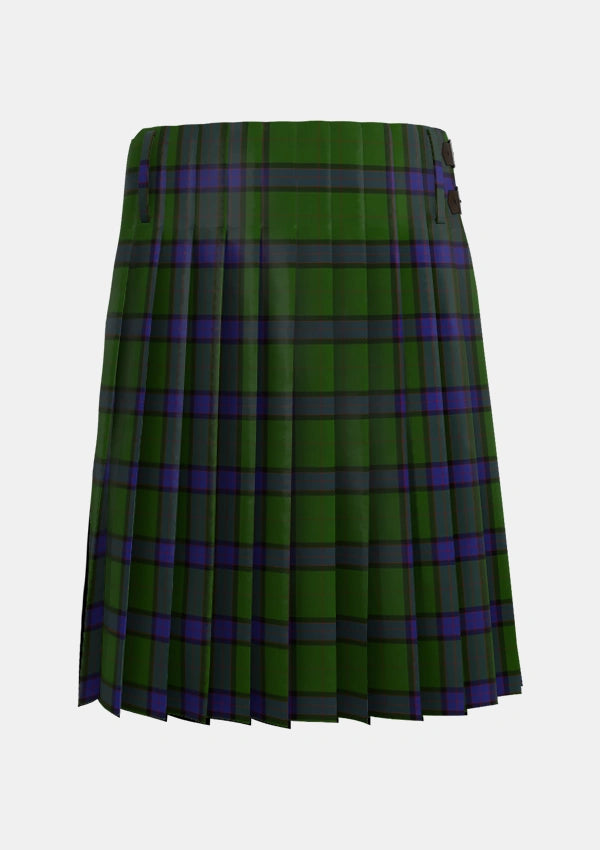 Traditional_MacWilliam_Hunting_Tartan_1417_kilt_back_image_with_pleated_design_and_adjustable_buckles_for_men