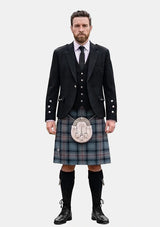 Traditional_Mackay_Blue_Tartan_264_Kilt_and_Argyle_Jacket_Kilt_Outfits_front_image