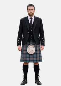 Traditional_Mackay_Blue_Tartan_264_Kilt_and_Argyle_Jacket_Kilt_Outfits_front_image