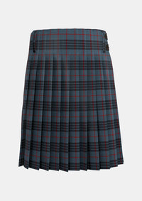 Traditional_Mackay_Blue_Tartan_kilt_264_back_image_with_pleated_design_and_adjustable_buckles_for_men