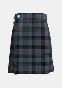 Traditional_Mackay_Blue_Tartan_kilt_264_front_image_with_pleated_design_and_adjustable_buckles_for_men
