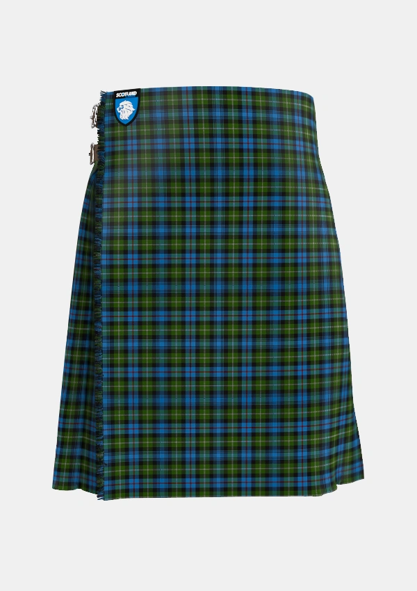 Traditional_Mackenzie_2_Tartan_267_kilt_front_image_with_pleated_design_and_adjustable_buckles_for_men