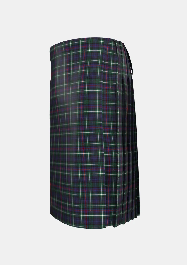 Traditional_Mackenzie_Tartan_kilt_left_image_with_pleated_design_and_adjustable_buckles_for_men