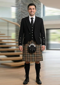 Traditional_Mackenzie_Weathered_tartan_Kilt_and_Argyle_Jacket_Kilt_Outfit_front_image