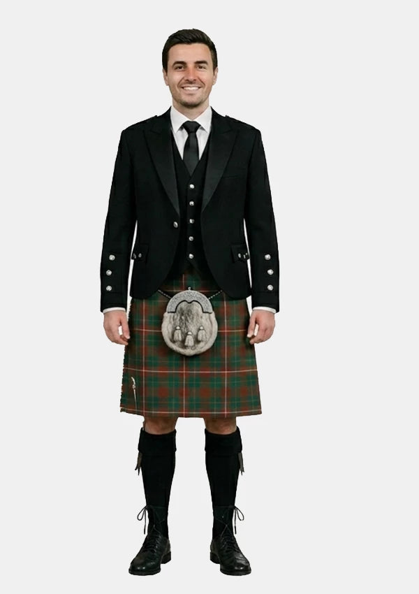 Traditional_Mackinnon_hunting_modern_tartan_Kilt_and_Argyle_Jacket_Kilt_Outfits_front_image