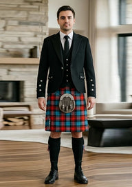 Traditional_Maclachlan_ancient_tartan_Kilt_and_Argyle_Jacket_Kilt_Outfit_front_image