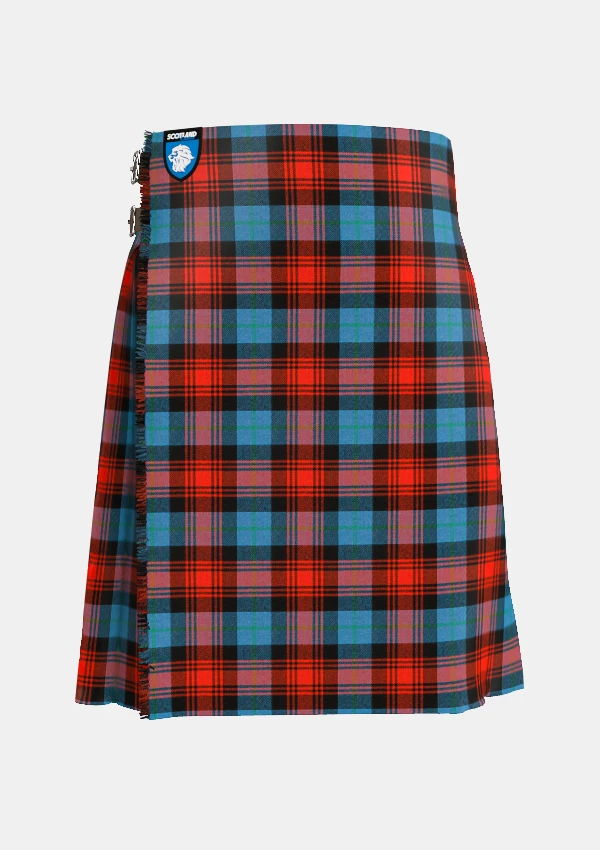 Traditional_Maclachlan_ancient_tartan_front_image_with_pleated_design_and_adjustable_buckles_for_men