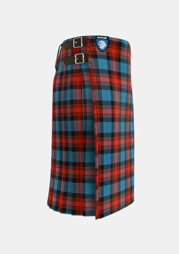 Traditional_Maclachlan_ancient_tartan_right_image_with_pleated_design_and_adjustable_buckles_for_men
