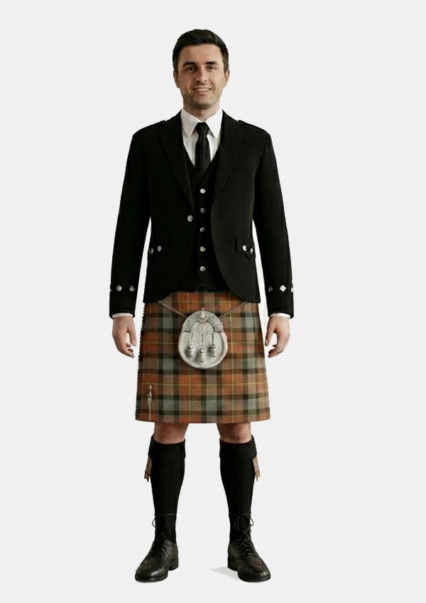 Traditional_Maclaren_weathered_tartan_Kilt_and_Argyle_Jacket_Kilt_Outfits_front_image