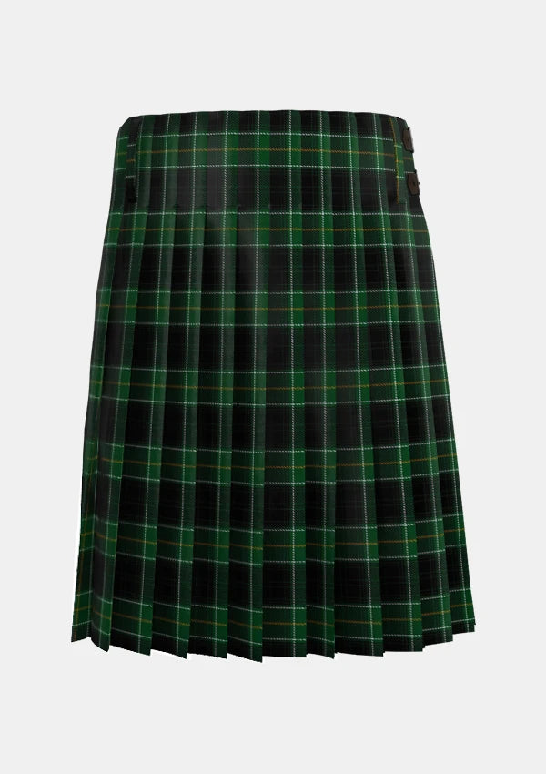 Traditional_Malone_Tartan_kilt_11588_back_image_with_pleated_design_and_adjustable_buckles_for_men