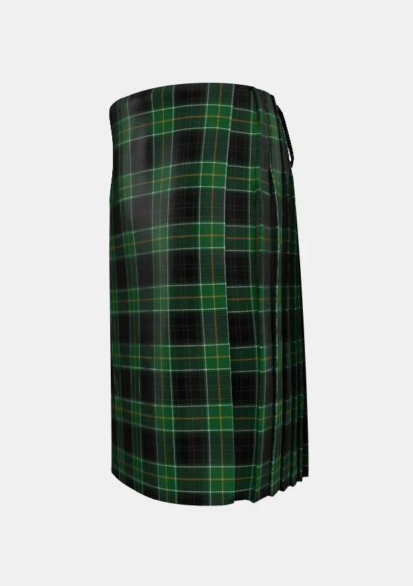 Traditional_Malone_Tartan_kilt_11588_left_image_with_pleated_design_and_adjustable_buckles_for_men