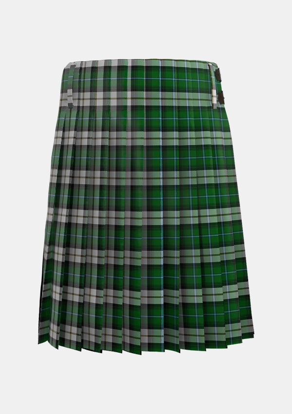 Traditional_McCandlish_Arisaid_Green_Tartan_3325_kilt_back_image_with_pleated_design_and_adjustable_buckles_for_men