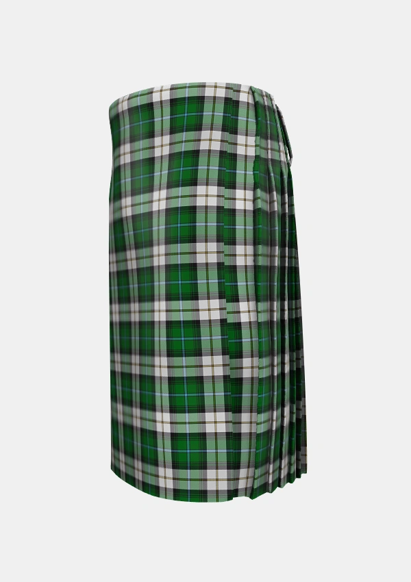 Traditional_McCandlish_Arisaid_Green_Tartan_3325_kilt_left_image_with_pleated_design_and_adjustable_buckles_for_men