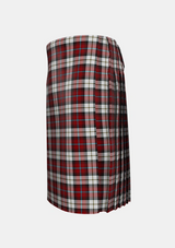 Traditional_McCandlish_Arisaid_Red_Tartan_3326_kilt_left_image_with_pleated_design_and_adjustable_buckles_for_men