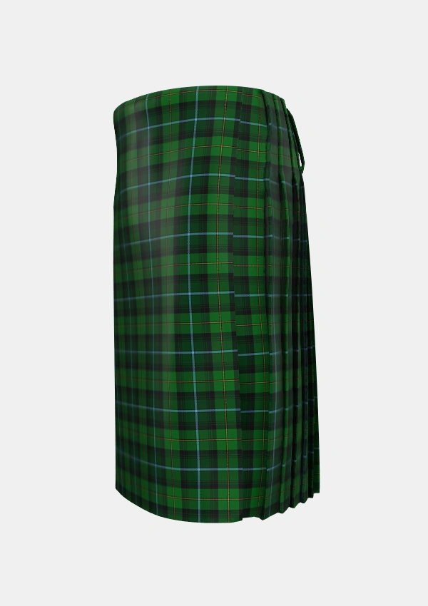 Traditional_McCandlish_Hunting_Green_Tartan_3328_kilt_left_image_with_pleated_design_and_adjustable_buckles_for_men