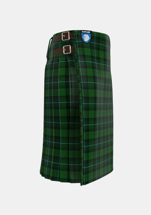 Traditional_McCandlish_Hunting_Green_Tartan_3328_kilt_right_image_with_pleated_design_and_adjustable_buckles_for_men