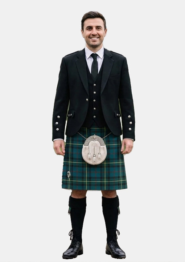 Traditional_Mcconnell_tartan_141_Kilt_and_Argyle_Jacket_Kilt_Outfits_front_image