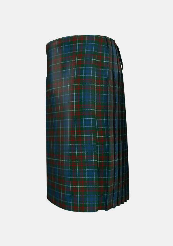 Traditional_Mcconnell_tartan_left_image_with_pleated_design_and_adjustable_buckles_for_men